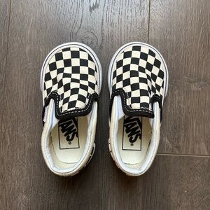 Vans Kids Black and White Checkered Slip-On Sneakers